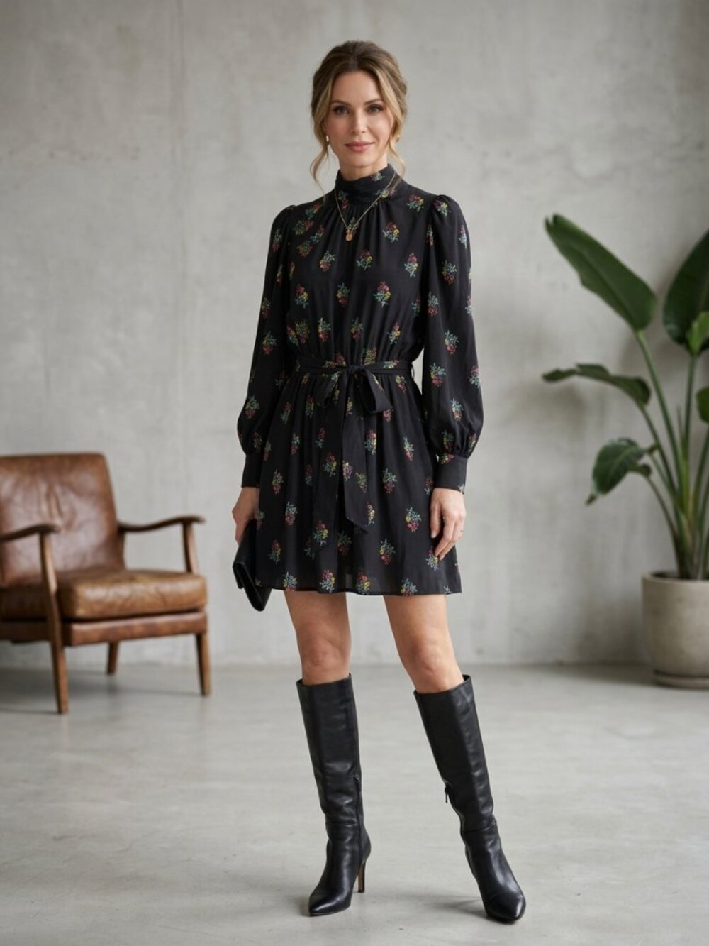 Zadig & Voltaire Rivali CDC Polka Flowers Stras Silk Blend Mini Dress